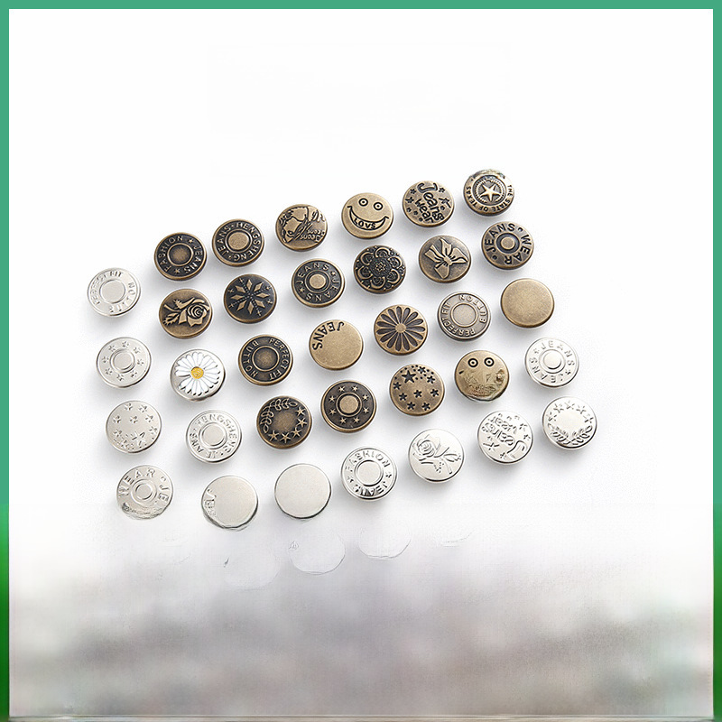 17mm screw I-buckle button round detachable adjustable jeans metal button