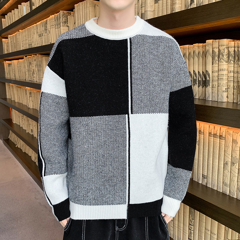 Wholesale autumn and winter new long-sleeved youth sweaters men's sweaters Korean style trendy men's round neck sweaters wholesale we6812