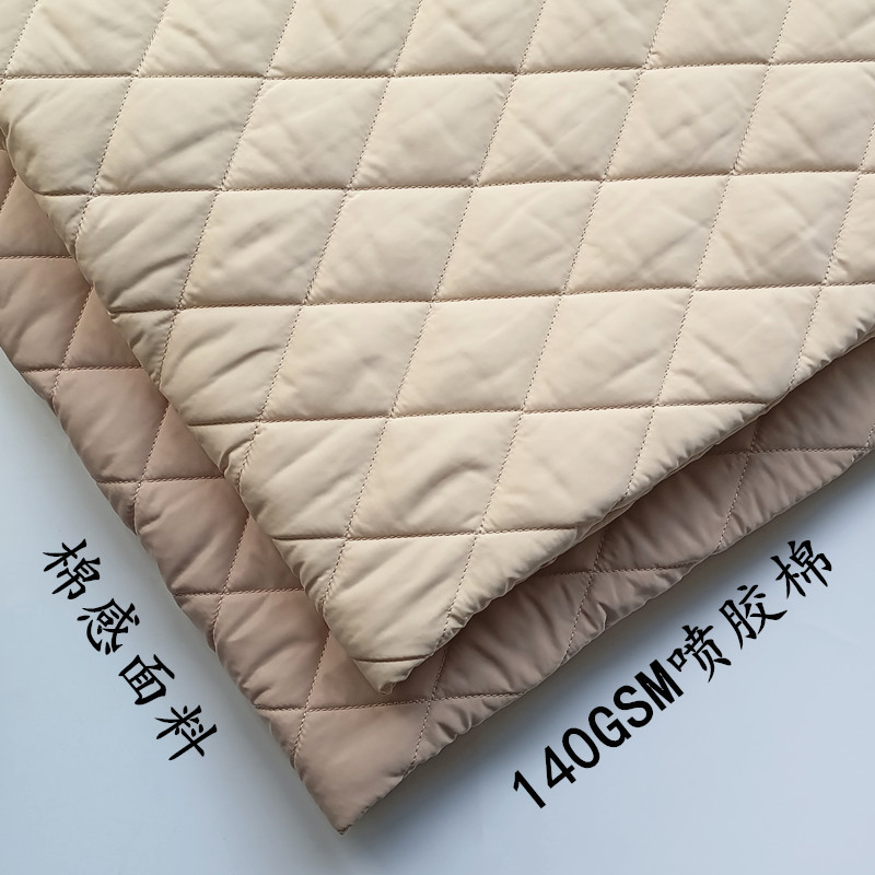 Embroidered cotton-feel fabric, cotton threaded quilting, quilted embroidery, thickened cotton jacket, quilted warm embroidered autumn and winter fabric