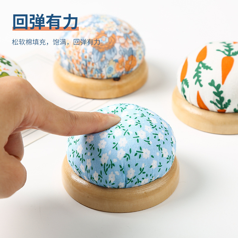 Wooden bottom and style PP cotton needle insert bag needle thread storage tool needle ball handmade cross stitch needle thread needle bag