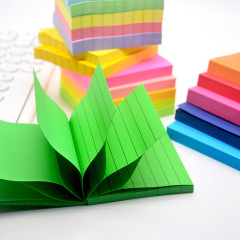 Cross-border hot style new removable sticky notes 21-color fluorescent color horizontal line note pad customized wholesale