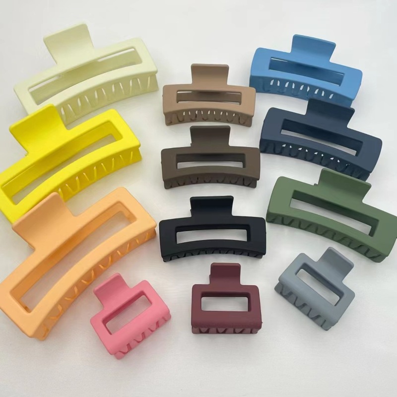 Ofeile Square Frosted Grip Clip Large Matte Rubber Paint Back of the Head High Ponytail Shark Clip Hair Accessory Hair Clip