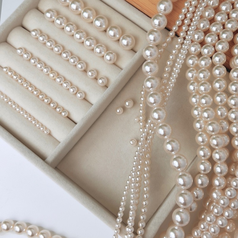 High quality imitation Shijia warm color glass imitation pearl 650 milk white diy semi-finished accessories