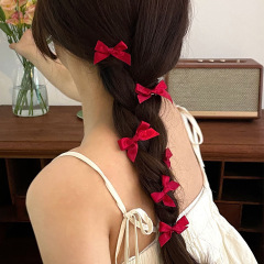 Multicolor ribbon 3cm bow mini hairpin forehead clip headdress sweet and cute hairpin braided hairpin