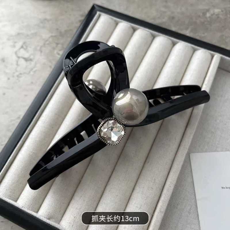 Bead grabber high-end large hairpin with large hair volume shark clip for women 2024 new hair clip headdress hairpin