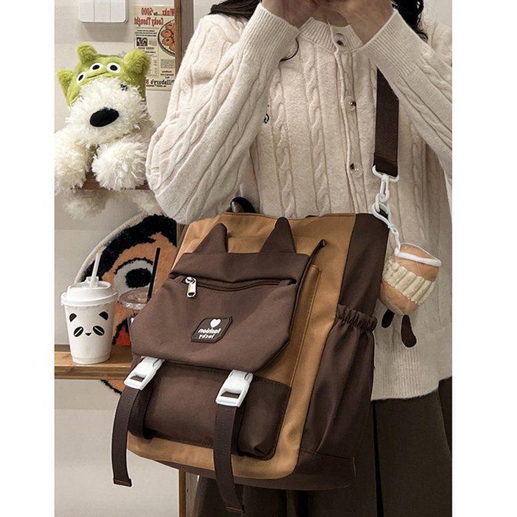 Japanese girl college ins cute shoulder bag student class tutorial bag large capacity versatile crossbody bag for women
