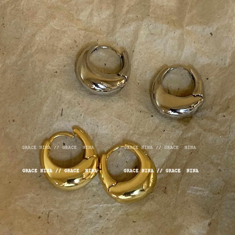 Metal cold style hoop earrings niche design high-end earrings new 2024 hot style temperament earrings for women