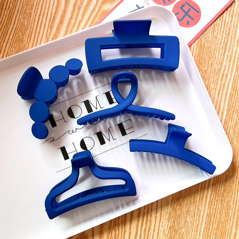 Klein blue headdress grabber hairpin women's back head clip headdress small blue autumn and winter high-end shark clip