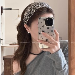 Double the relaxation!  Retro knitted leopard print widened headband women's high skull fashion hairband headband hairpin headwear