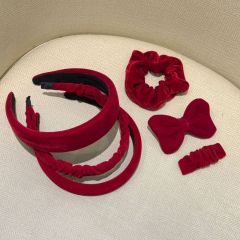 New Year's white and red hair band, large intestine circle princess hair clip hair band high skull hair clip bangs broken hair side clip