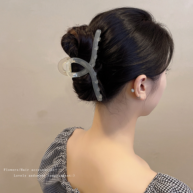 Large claw clip shark clip hair clip women's back of the head acrylic hair claw clip summer new elegant temperament headwear
