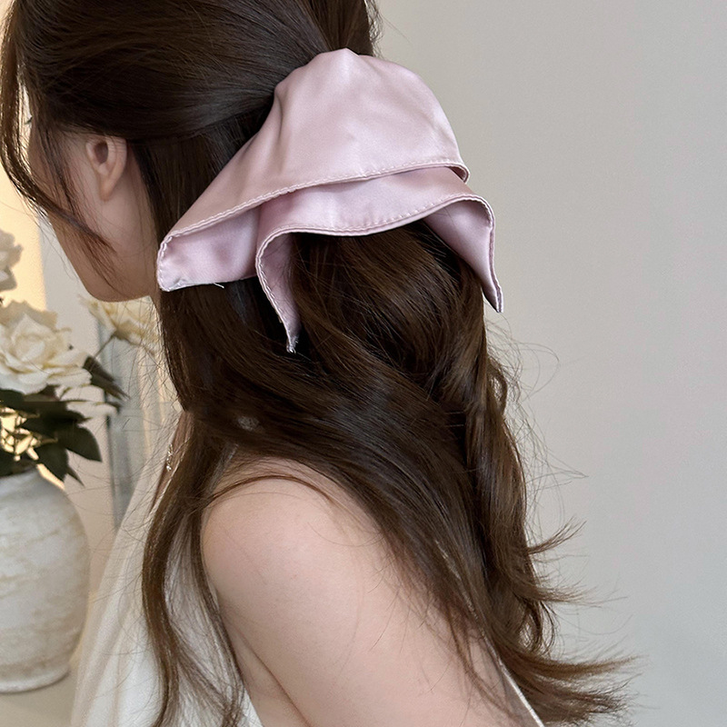 Zhao Lusi's same style square scarf large intestine hair band female Internet celebrity 2024 new high-end sense headband tied hair hair flower hair accessories