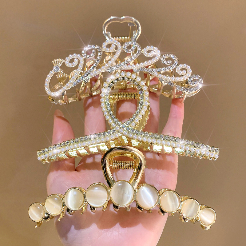 Hair accessories metal hairpin back of head grabber Korean shark large shower hairpin elegant temperament hairpin headdress for women