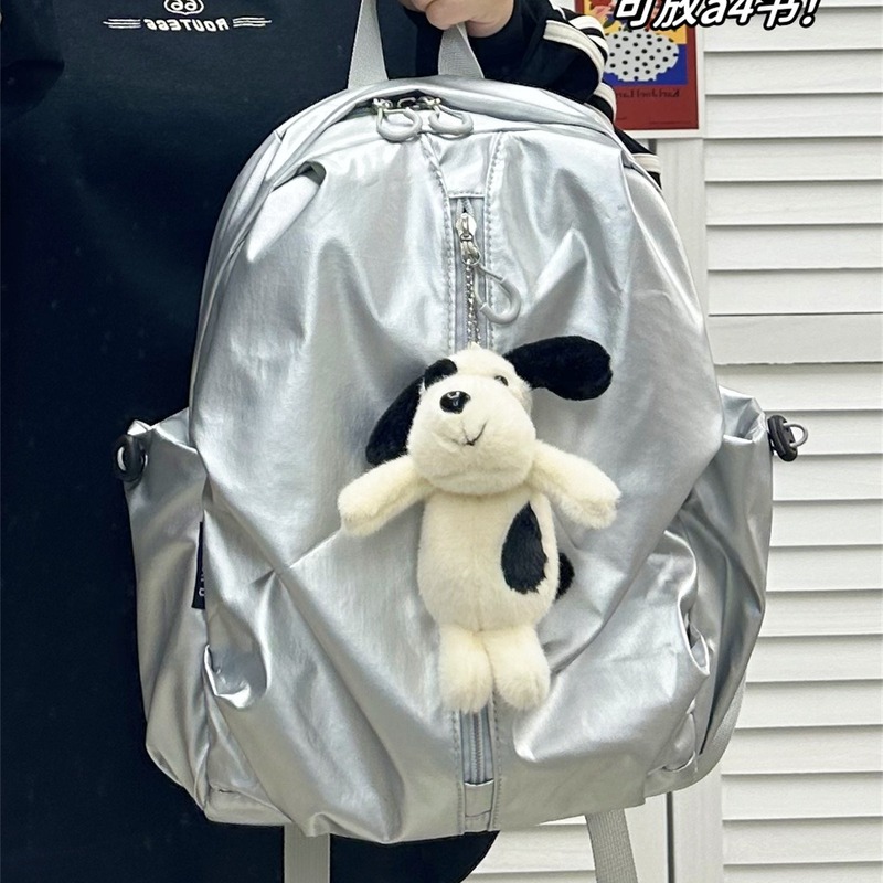 Niche Millennium Sweet Girl Simple Solid Color Backpack ins Junior High School Girls High School School Bag Female Casual Backpack