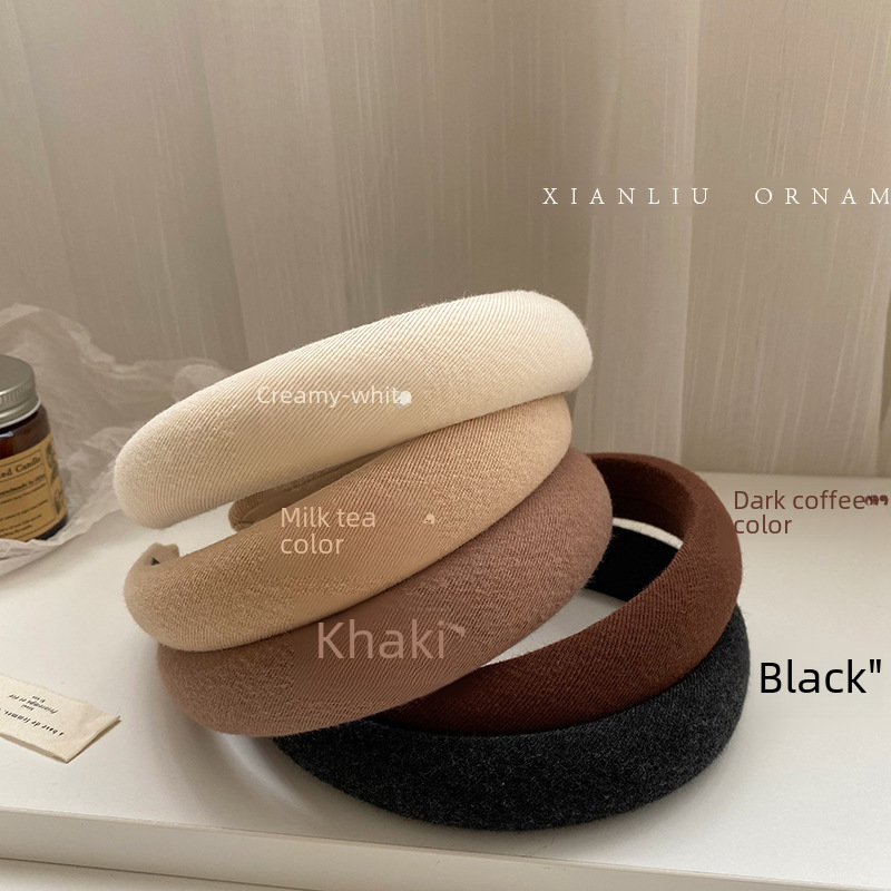 Wide-brimmed sponge hairpin autumn and winter hairbands for women, high-end face wash and hair accessories, Internet celebrity new high-head headbands