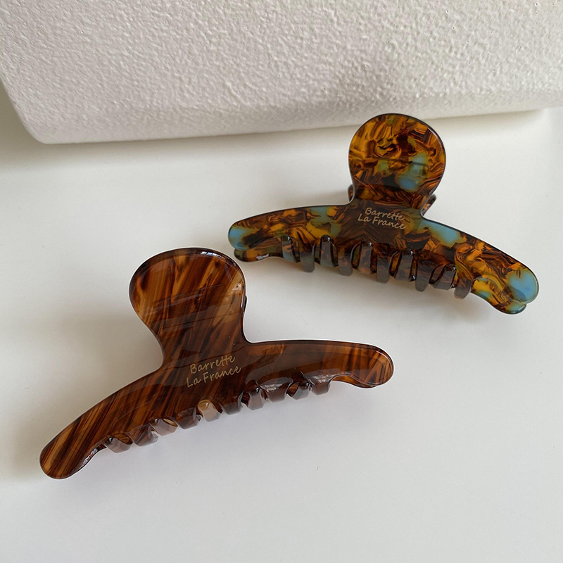 French acetic acid grabber clip for women 2024 new high-end hair clip for the back of the head large temperament shark clip high-end hair accessories