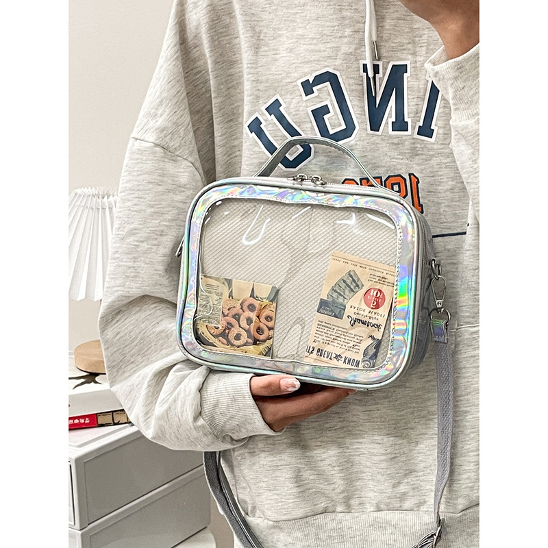 Japanese and Korean square design small appetite pain bag casual daily handbag crossbody bag mobile phone bag transparent doll bag
