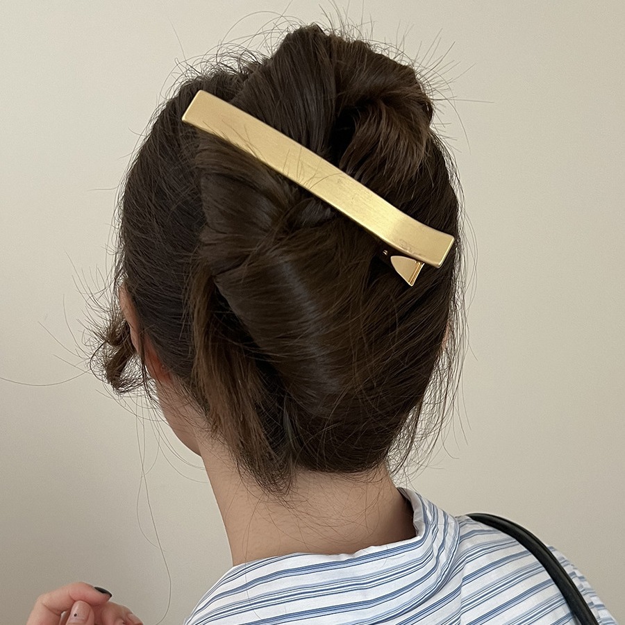High-quality brushed metal hairpin side clip side bangs clip hairpin women's fashion new one-word clip hair accessories