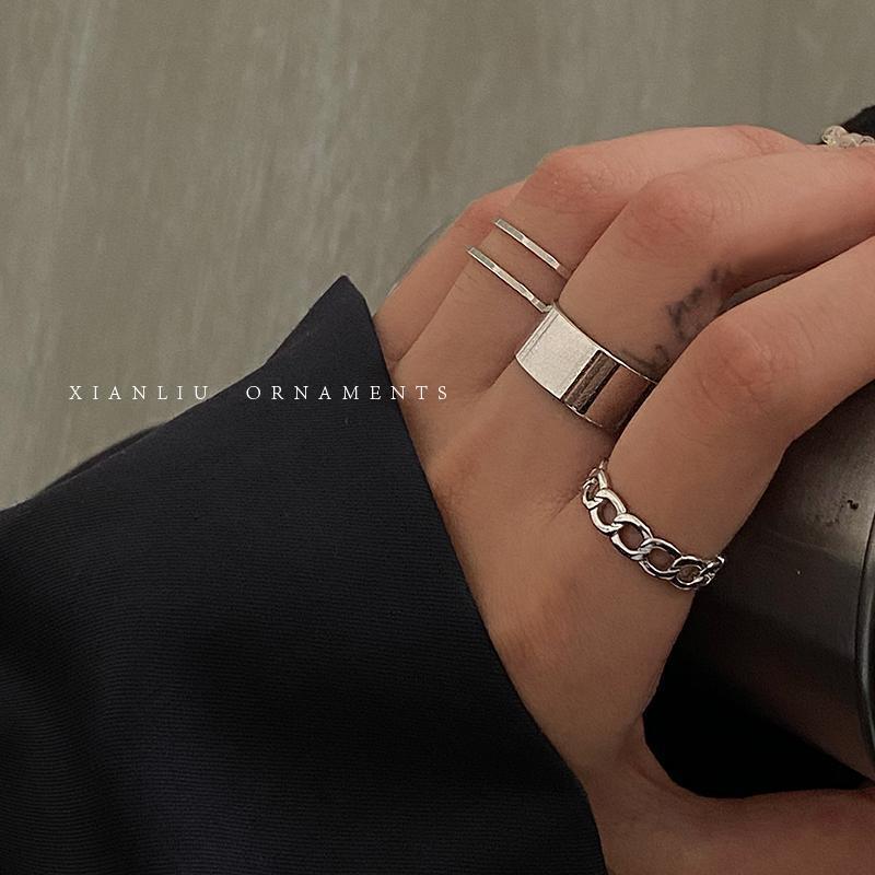 Ring Women's Fashion Personality Hip-Hop Opening Adjustable Index Finger Joint Ring Cold Style Niche Ins Retro Ring