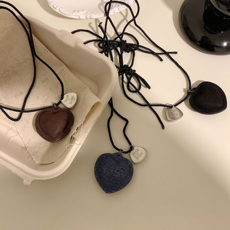 Fashionable and trendy matching items: plump little love long necklace, small heart rope sweater chain
