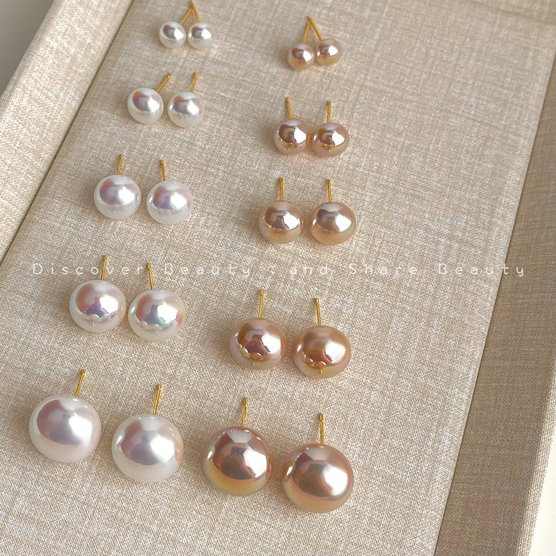 French light luxury style steamed buns pearl earrings silver needle fashion versatile earrings Korean style high-end blogger same style earrings