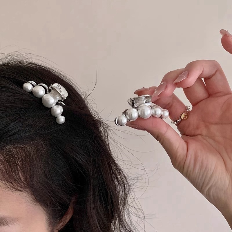 New simple French pearl small clip high-end broken hair princess head 4.5cm hairpin half-tied hairpin headwear
