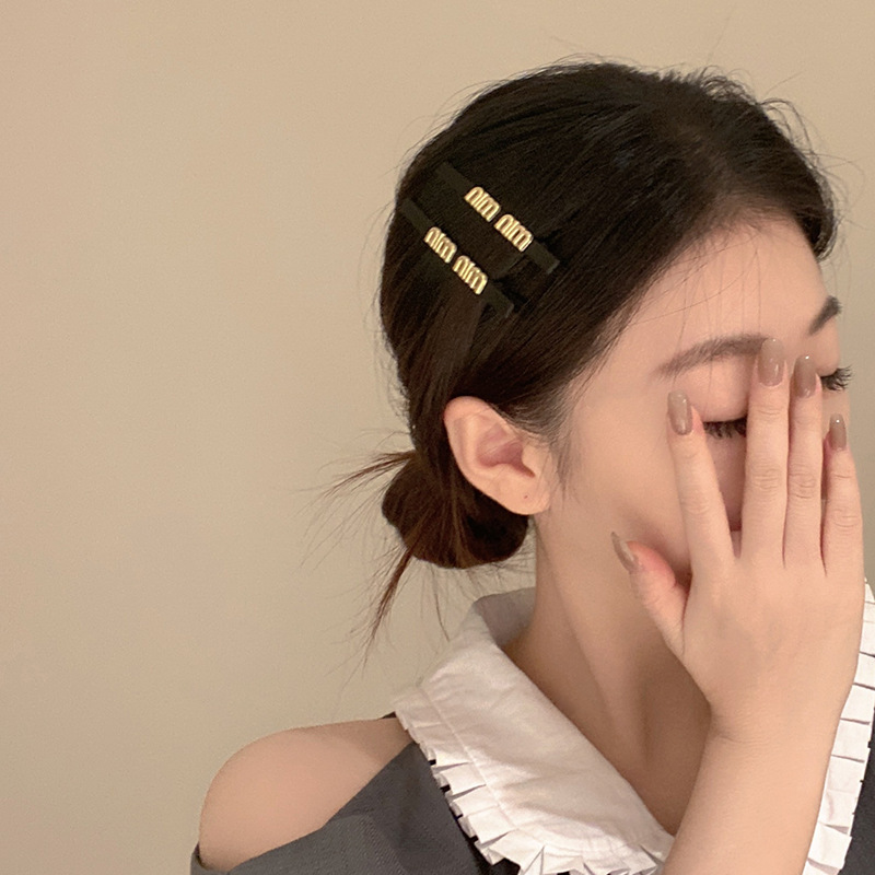 Matte high-end black hair clip side small clip headwear women's hair clip bangs clip one-word clip broken hair clip clip