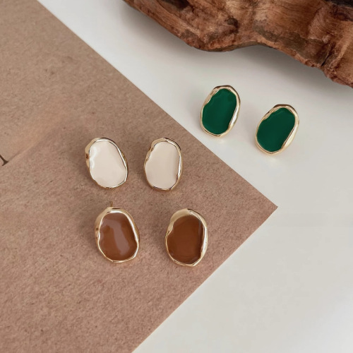 S925 silver needle new earrings French retro earrings women's niche design high-end temperament geometric earrings