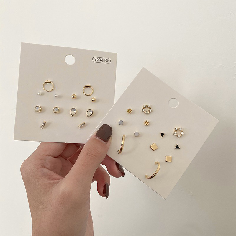 Geometric earrings women's suit combination new year trendy Internet celebrity temperament personality simple small earrings