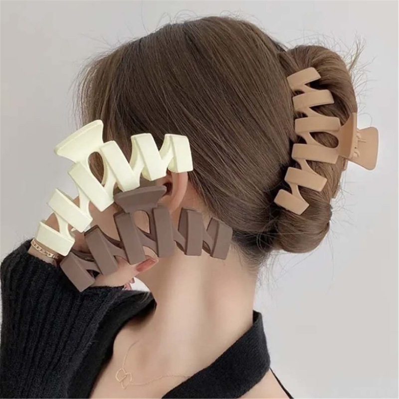 Ofeile frosted texture gripping clip, high ponytail shark clip for the back of the head, large rib hairpin hair accessories wholesale