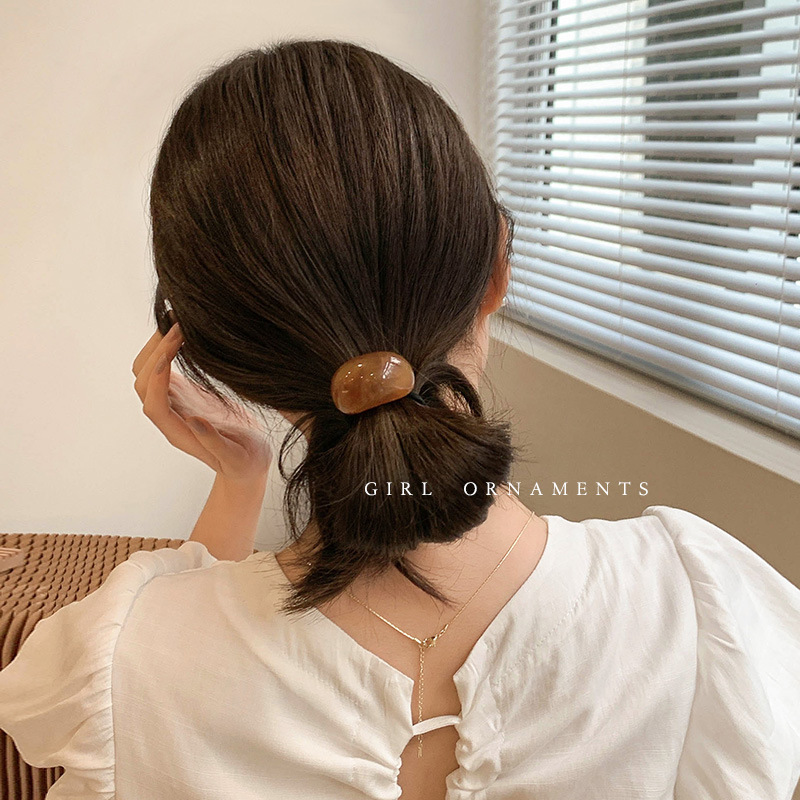 South Korea's Dongdaemun hair rope ponytail headband simple temperament high elasticity and durability rubber band high-end hair ring headwear