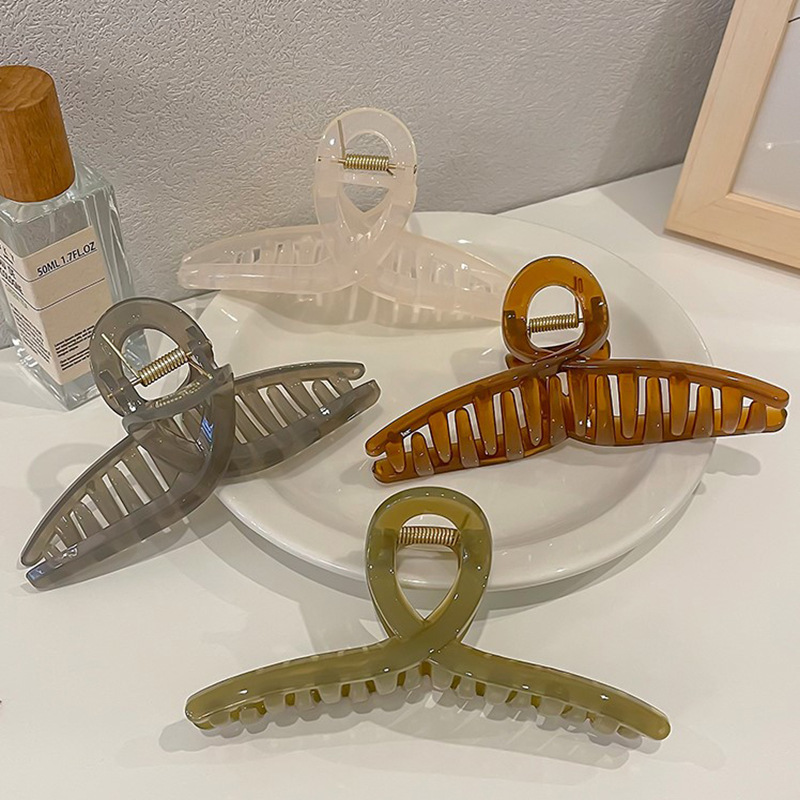 Korean style acrylic 13cm fruit color plate hair clip female large temperament shark clip back head hair clip headgear