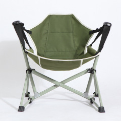 Outdoor swing rocking chair folding rocking chair portable camping beach chair fishing folding chair adults and children can lie down