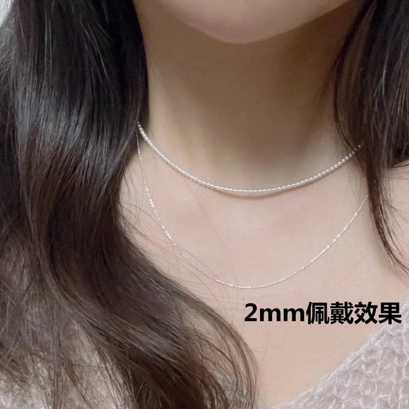 s925 sterling silver small fragrant double-layered Shijia small pearl baby pearl necklace women's millet bead necklace fine style