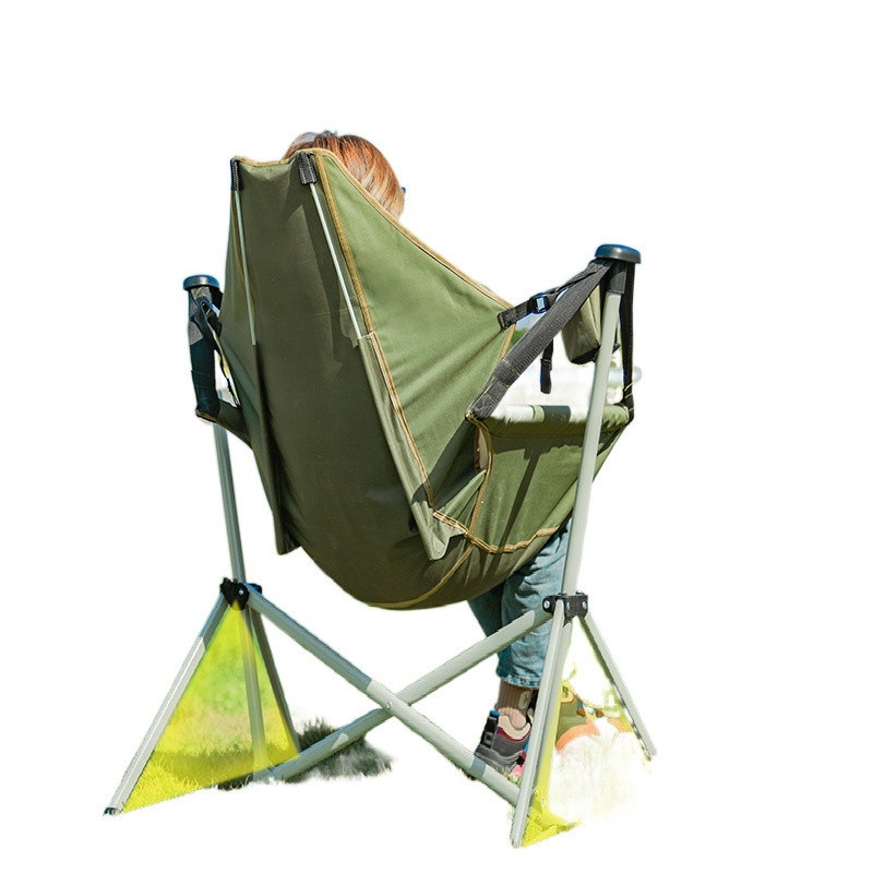 9y8 outdoor camping rocking chair folding rocking chair portable camping full set picnic lounge chair beach moon chair lunch