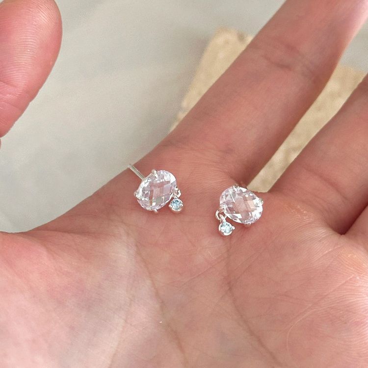 Korean all-over sparkling diamond earrings for women 2024 summer niche design sense of sleep-free unique earrings and earrings wholesale