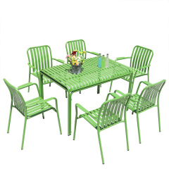 Customized outdoor metal aluminum alloy tables and chairs for leisure outdoor balcony villa courtyard milk tea shop waterproof and sunscreen tables and chairs