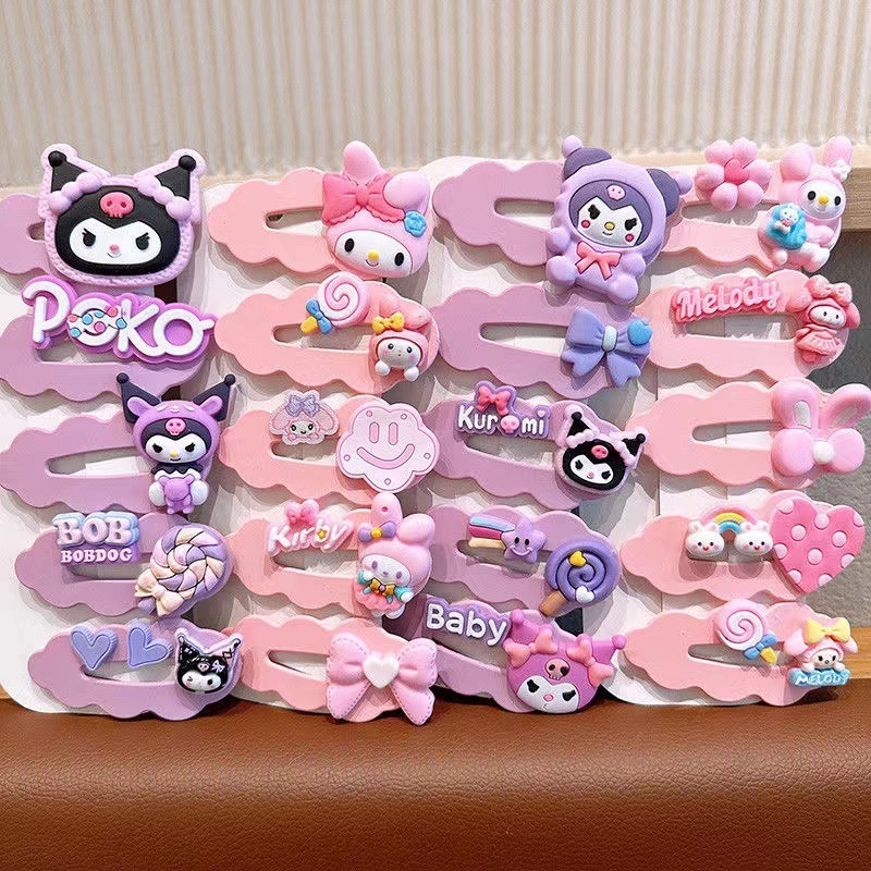 Kuromi cartoon children's hairpin cute bangs broken hairpin hairpin side does not hurt hair bb clip hair accessories stall