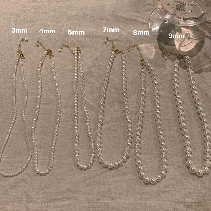 French light luxury round white pearl necklace women's high-end temperament versatile fashion clavicle chain summer jewelry wholesale