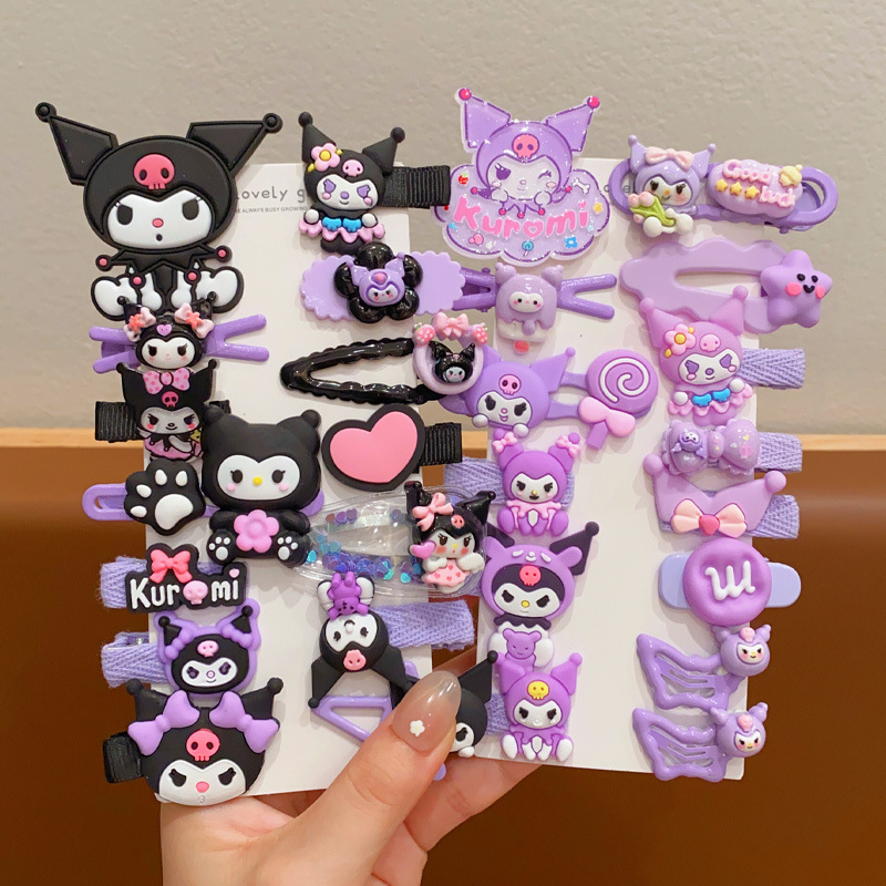 Cute Kuromi children's hair clip girl cartoon side bangs broken hair clip baby bb clip girls hair clip hair accessories