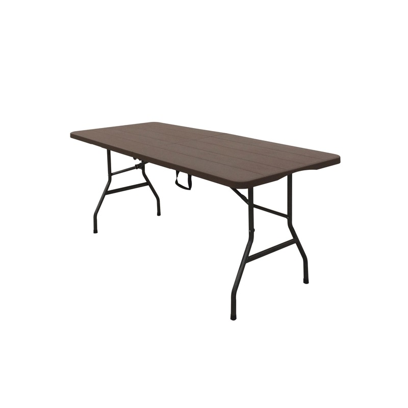 Factory wholesale 1.8 meters imitation wood grain plastic outdoor portable folding table tabletop folding indoor and outdoor barbecue