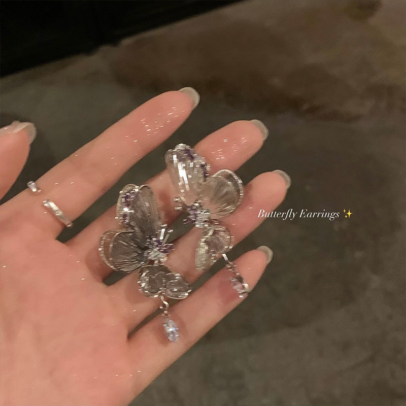 Fairy Temperament Niche Half Butterfly Pendant Smart Fairy Exquisite Sweet Earrings Mosquito Incense Disk