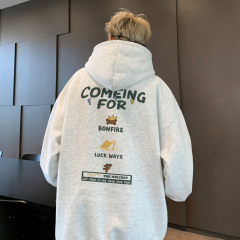 Velvet 60 Control 68 Big Product Heavy 2024 Winter Camping Letters Velvet Hooded Sweatshirt