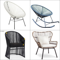 Outdoor tables and chairs, courtyard leisure rattan small chairs, single chairs, outdoor terrace, Nordic balcony, swing out rattan chair three-piece set