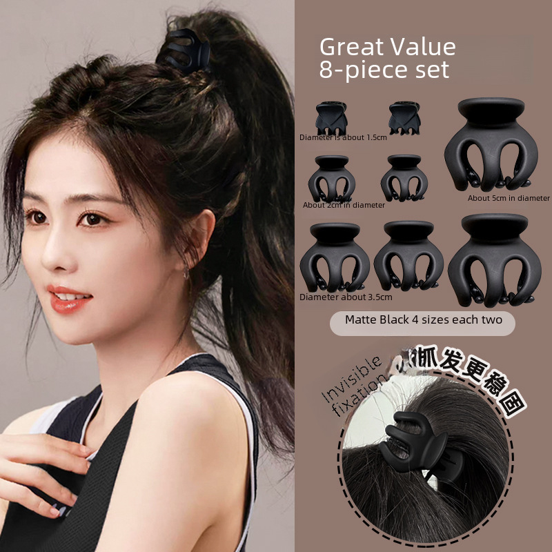 High ponytail fixed artifact headdress small hairpin half ponytail grabber pumpkin hairpin ball head autumn and winter small grabber