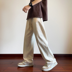 Summer high street pants for men, spring trend, versatile loose straight casual pants, retro trendy brand floor-length wide-leg trousers