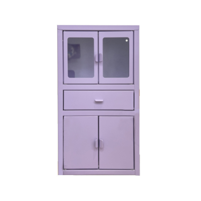 Mini desktop cosmetics storage box cream style steel desktop small cabinet fashionable lipstick jewelry storage box