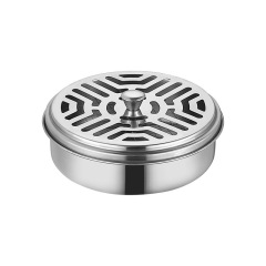 Fire-proof mosquito repellent incense box household stainless steel mosquito repellent incense tray with cover mosquito repellent box mosquito repellent incense shelf creative ash tray mosquito repellent incense stove