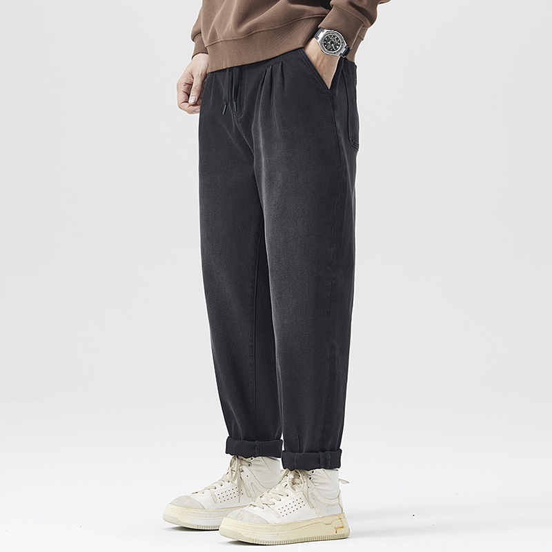 Autumn and winter jeans, loose straight leg, Japanese style plus size men's trendy harem pants
