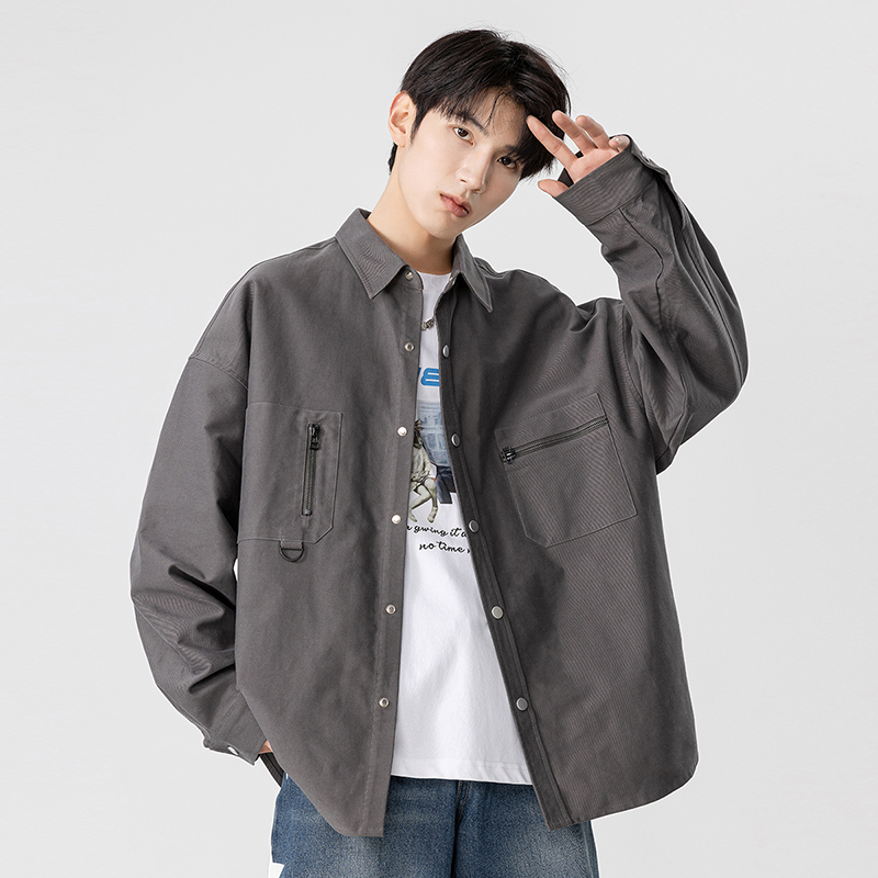 2024 Autumn New Original Loose Japanese High Quality Thickened Workwear Long Sleeve Shirt Men's Jacket Couple
